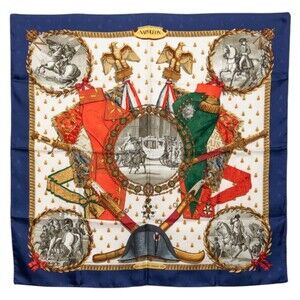 HERMES Black Silk Scarf
